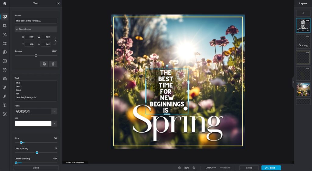 Add text for Spring image