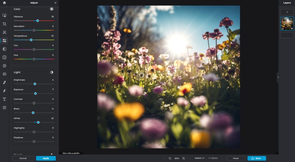 Adjust color for Spring image