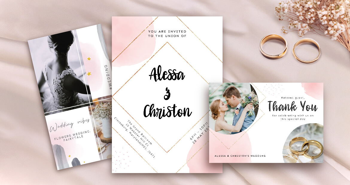 Featured Watercolor Wedding Templates from Pixlr