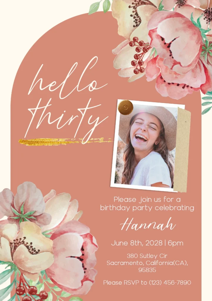 Boho Chic Birthday Invitation Card Pixlr Template
