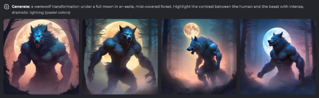 Unleash the Werewolf Pixlr AI Image Generator prompt
