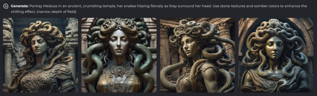 Medusa in the Ruins Pixlr AI Image Generator prompt